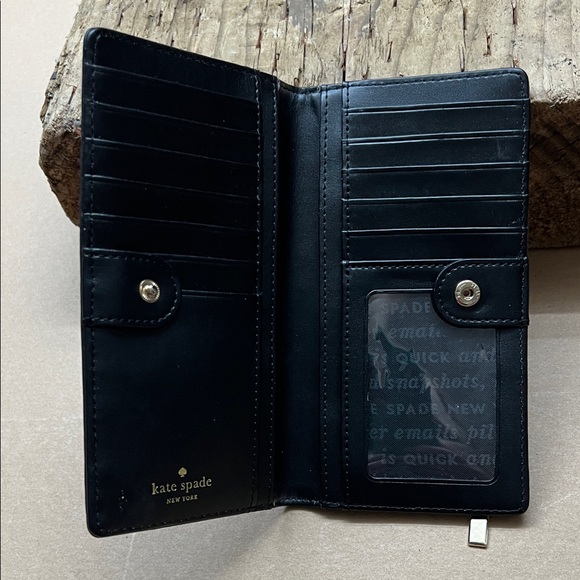 Kate Spade Black and Pink Floral Wallet - Picture 3 of 5